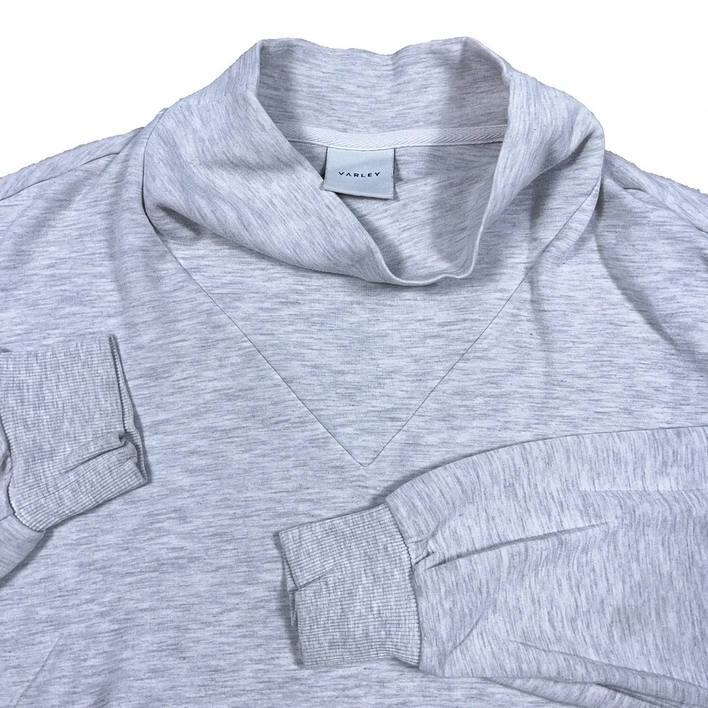 Varley Betsy Sweater Women Medium Gray Pullover Turtleneck Gym Lightweight‎